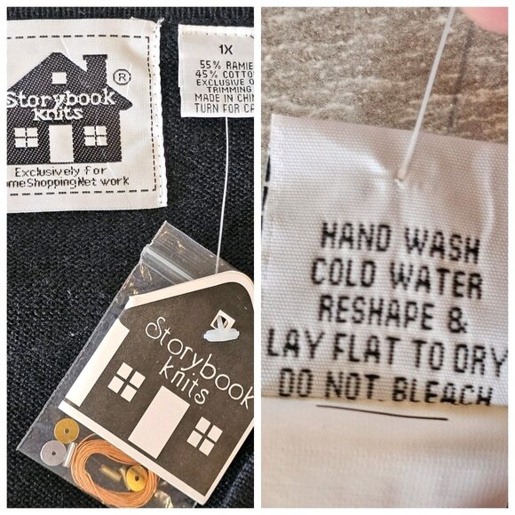 VTG Storybook Knits Paris Eiffel Tower Cardigan Sweater Beaded Sz XL 1X NWT - Picture 8 of 11